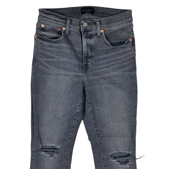 Lucky Brand Bridgette High Rise Skinny Jeans Gray Distressed Size 8 29 - Picture 2 of 7